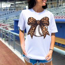 Load image into Gallery viewer, Baseball Leopard Bow
