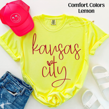 Load image into Gallery viewer, Neon Cursive Kansas City Neon Yellow
